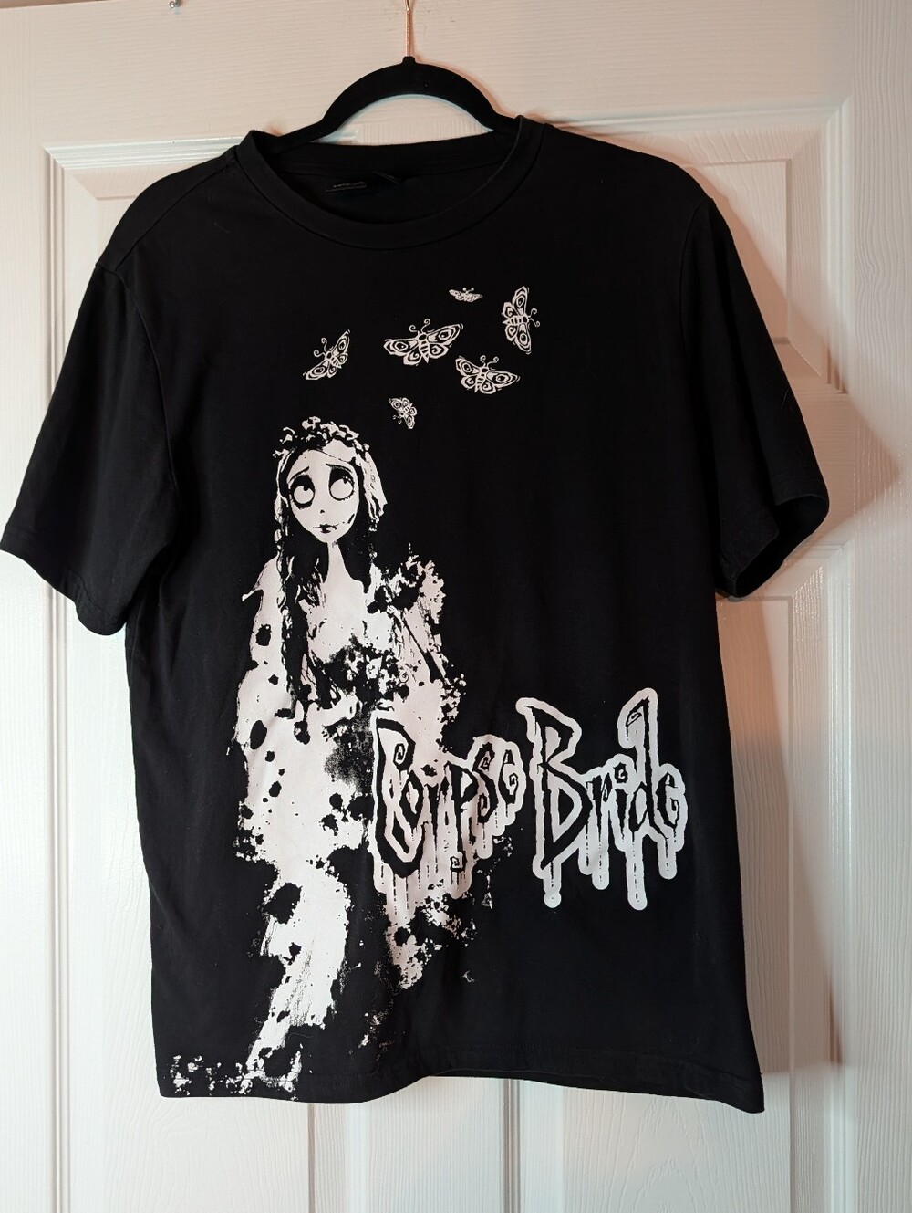 corpse bride black graphic t shirt size medium tim burton romwe goth y2k
